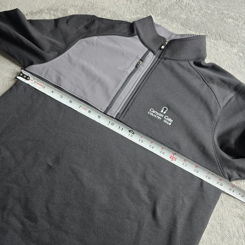 Footjoy Pique Sport Mid Layer 1/4 Zip Sweater Jacket Mens Small Black Gray Golf